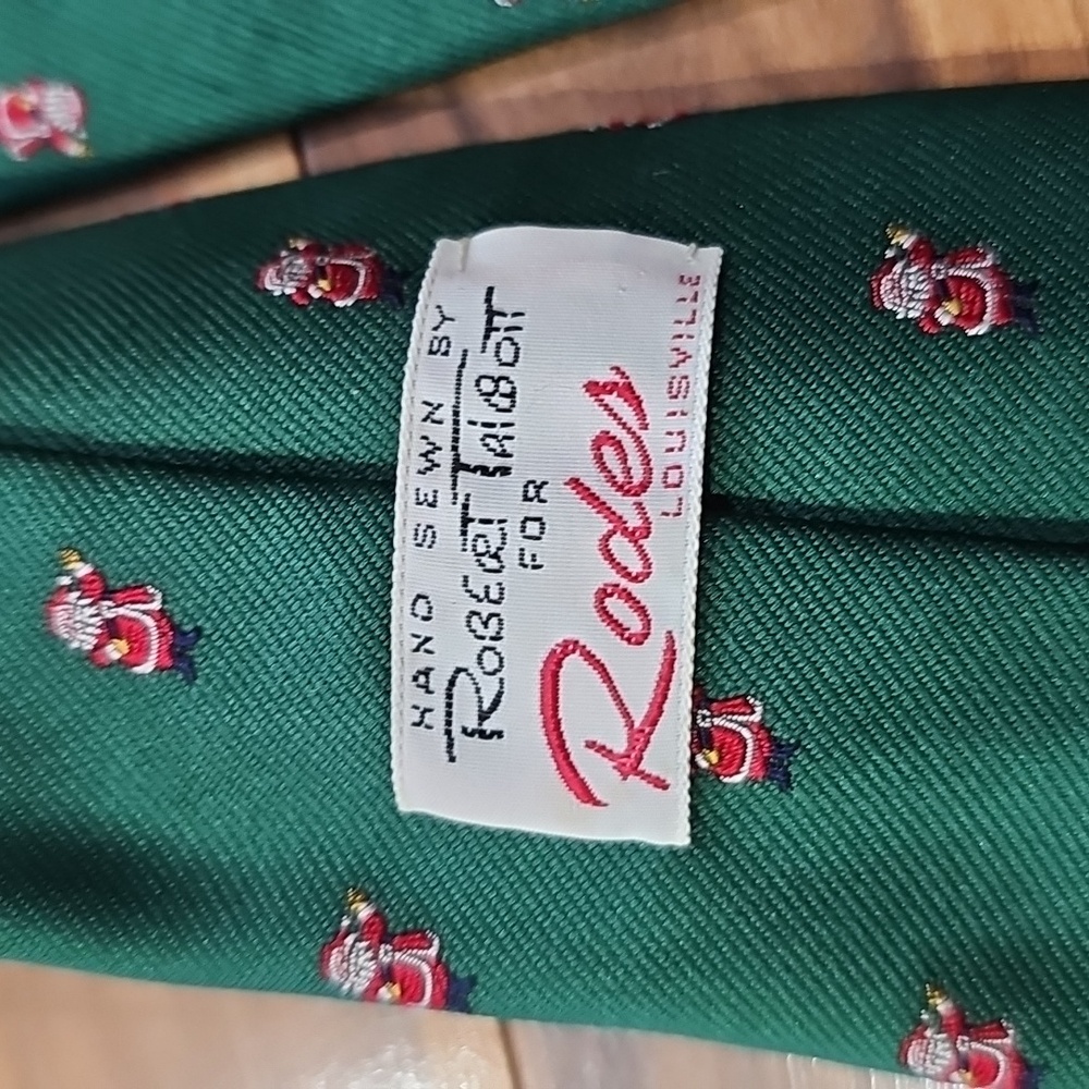 Robert Talbott Green Santa Patterned Men's Tie - image 2